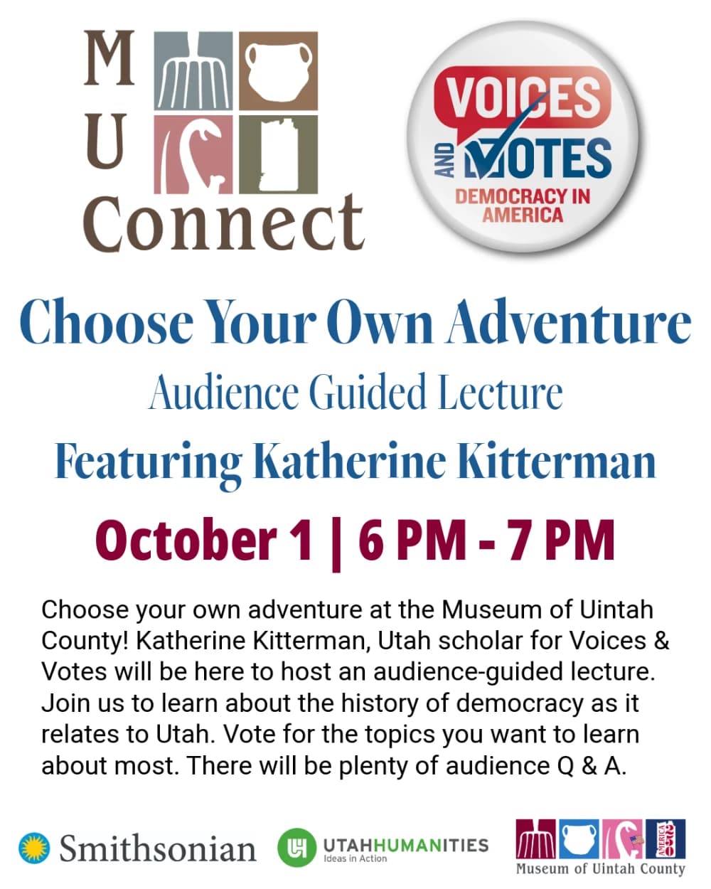MUC Connect: Choose Your Own Adventure event poster