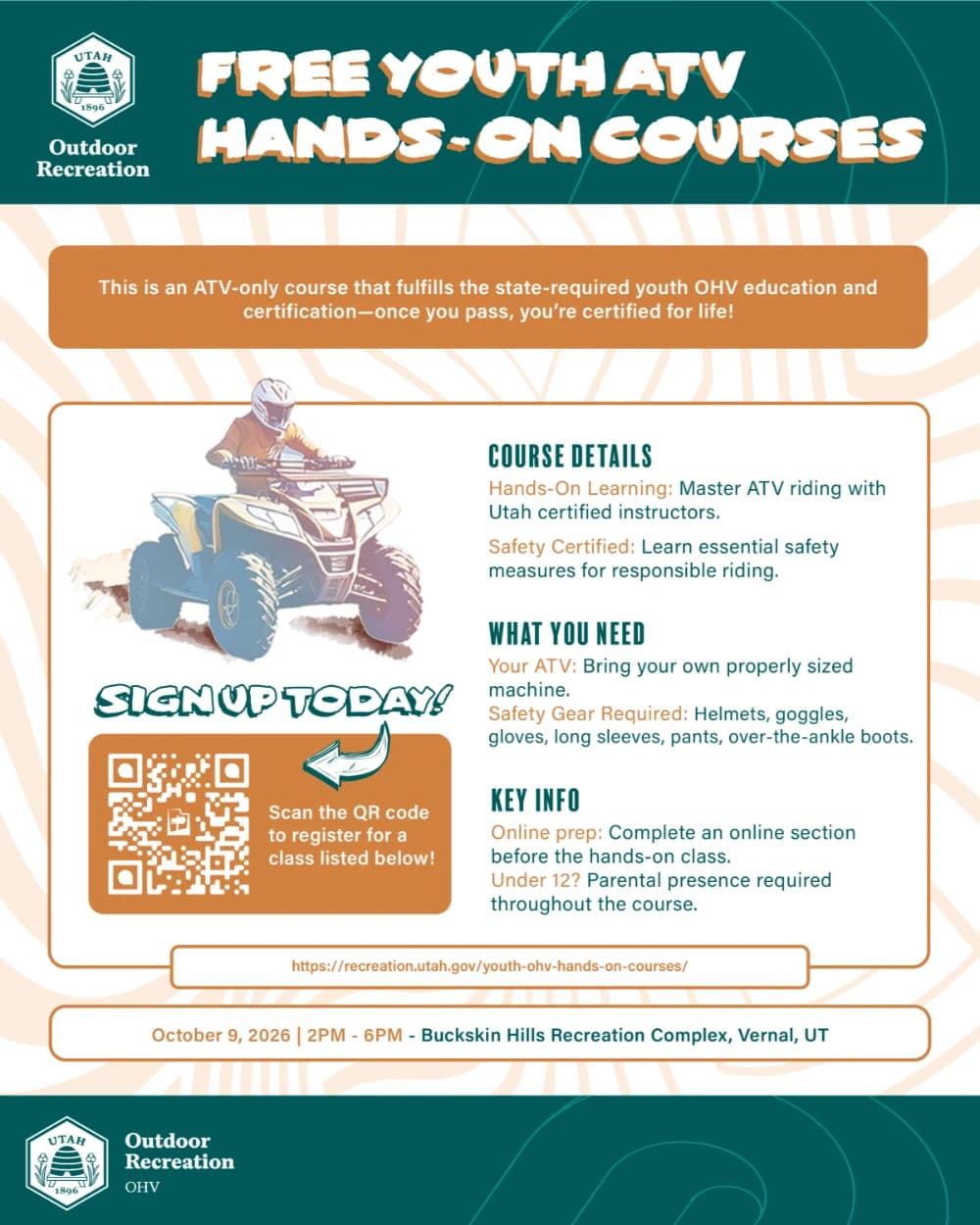 Free Youth ATV Hands-On Course event poster