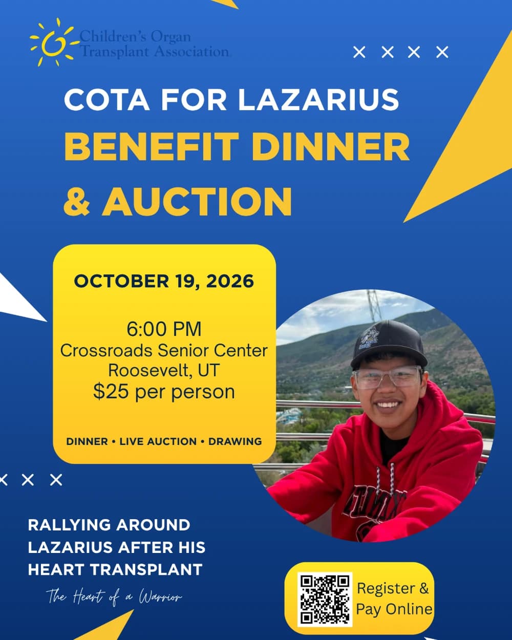 COTA for Lazarius Benefit Dinner & Auction event poster