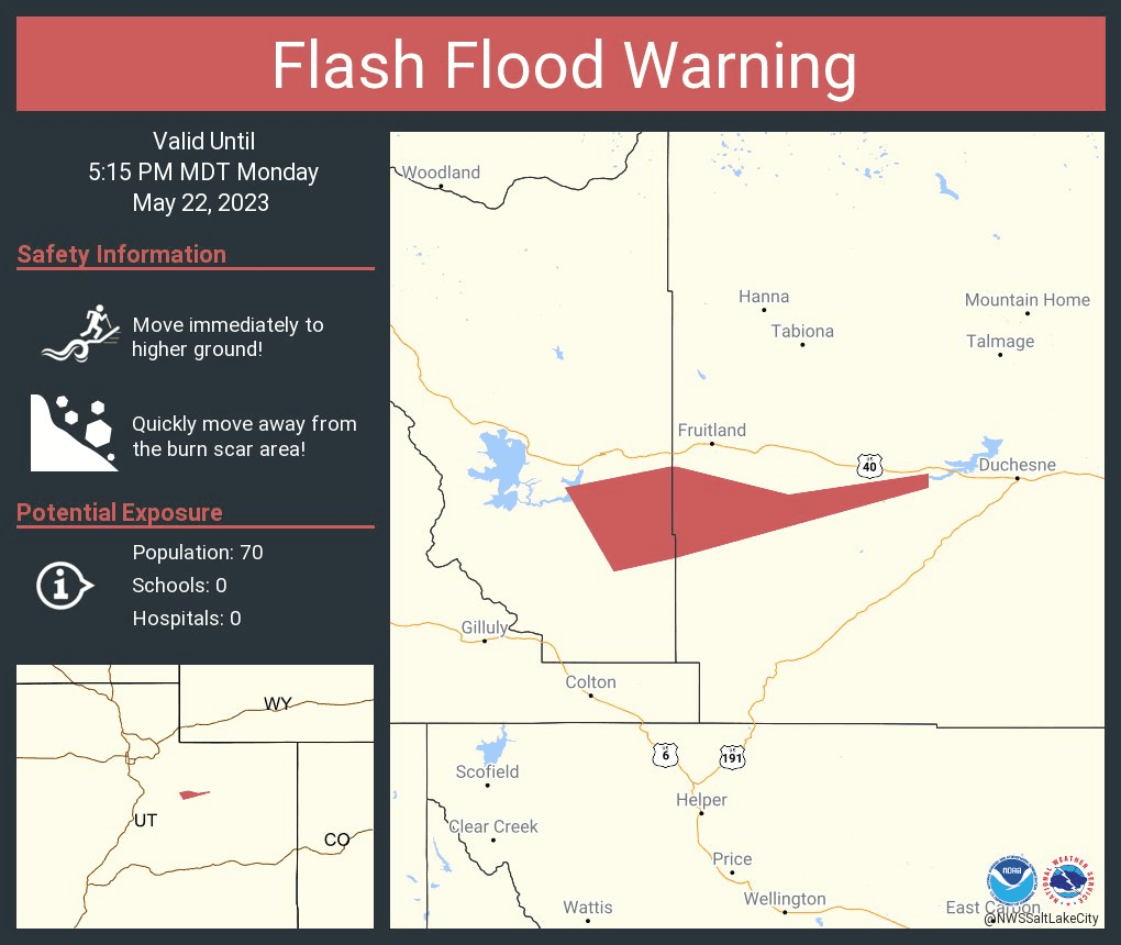 Flash Flood Warning Over Dollar Ridge Burn Scar