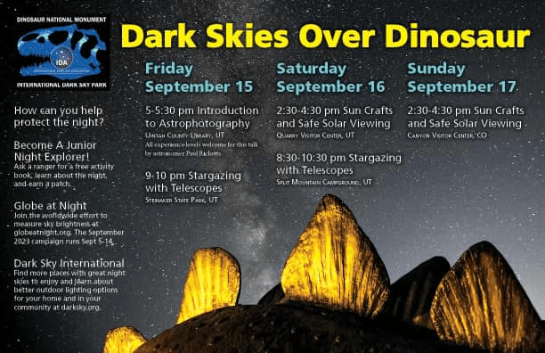 Dark Skies Over Dinosaur Events This Weekend