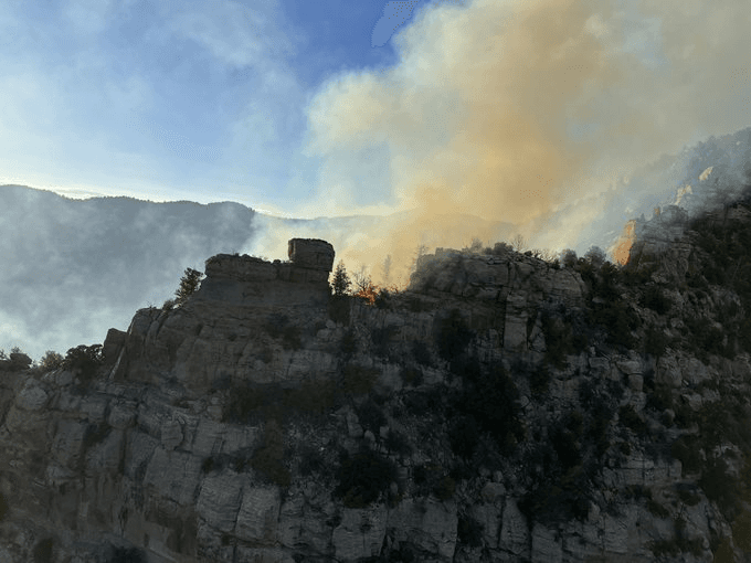 Smoke In Uintah Basin Coming From Wildfire In Desolation Canyon Wilderness