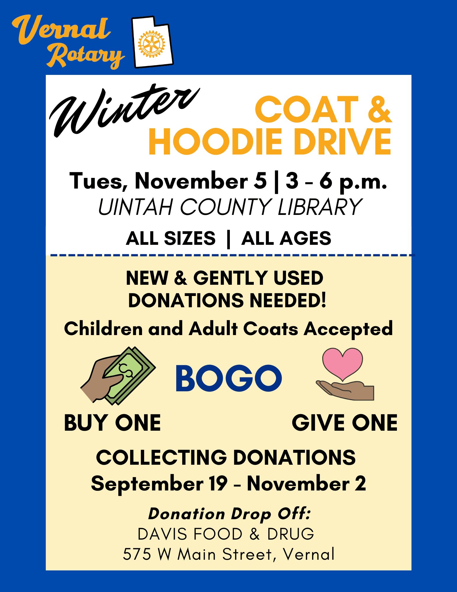 Time To Gather Coat And Sweatshirt Donations For Vernal Rotary Coat Drive