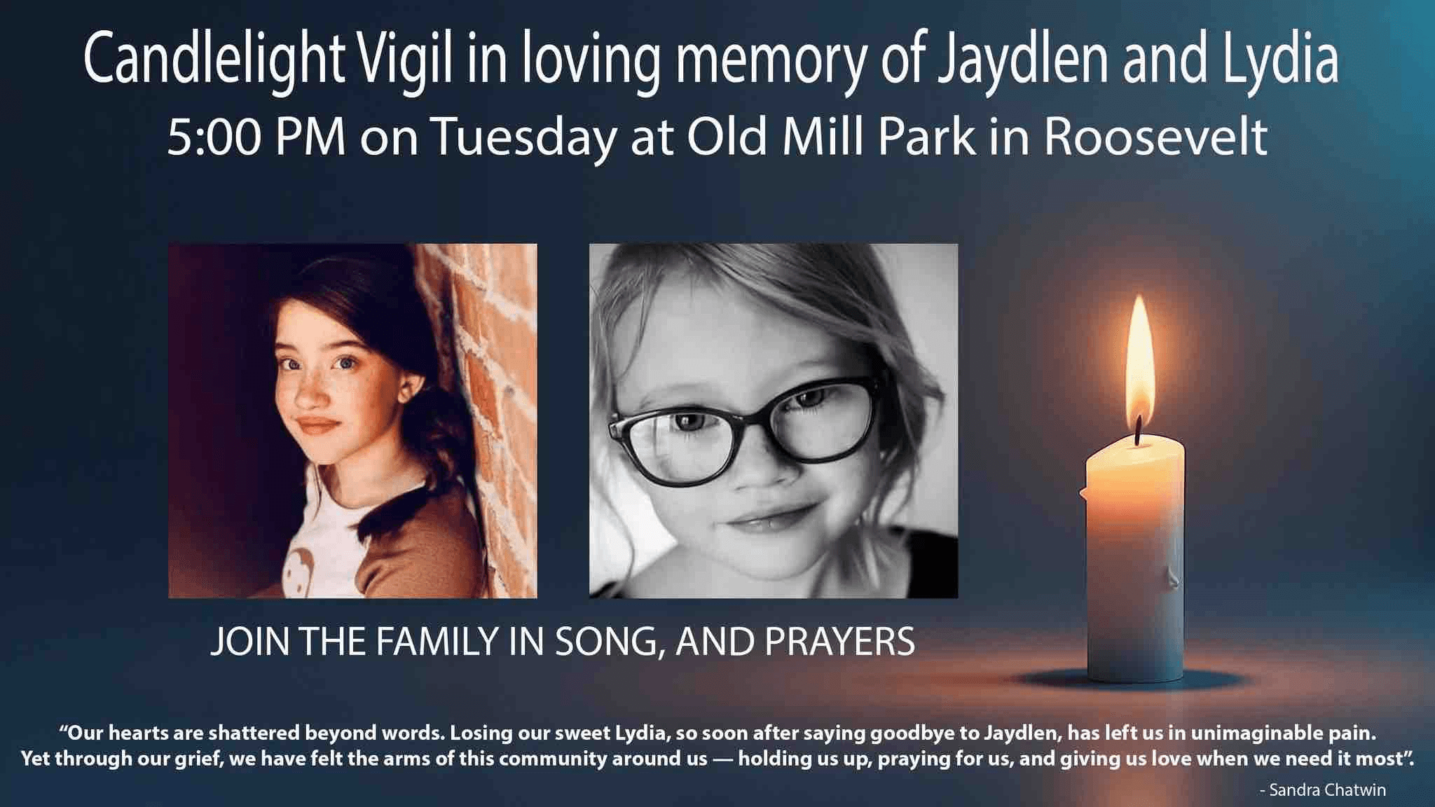 Candlelight Vigil For 12-Year-Old Roosevelt Girl Killed In Crosswalk
